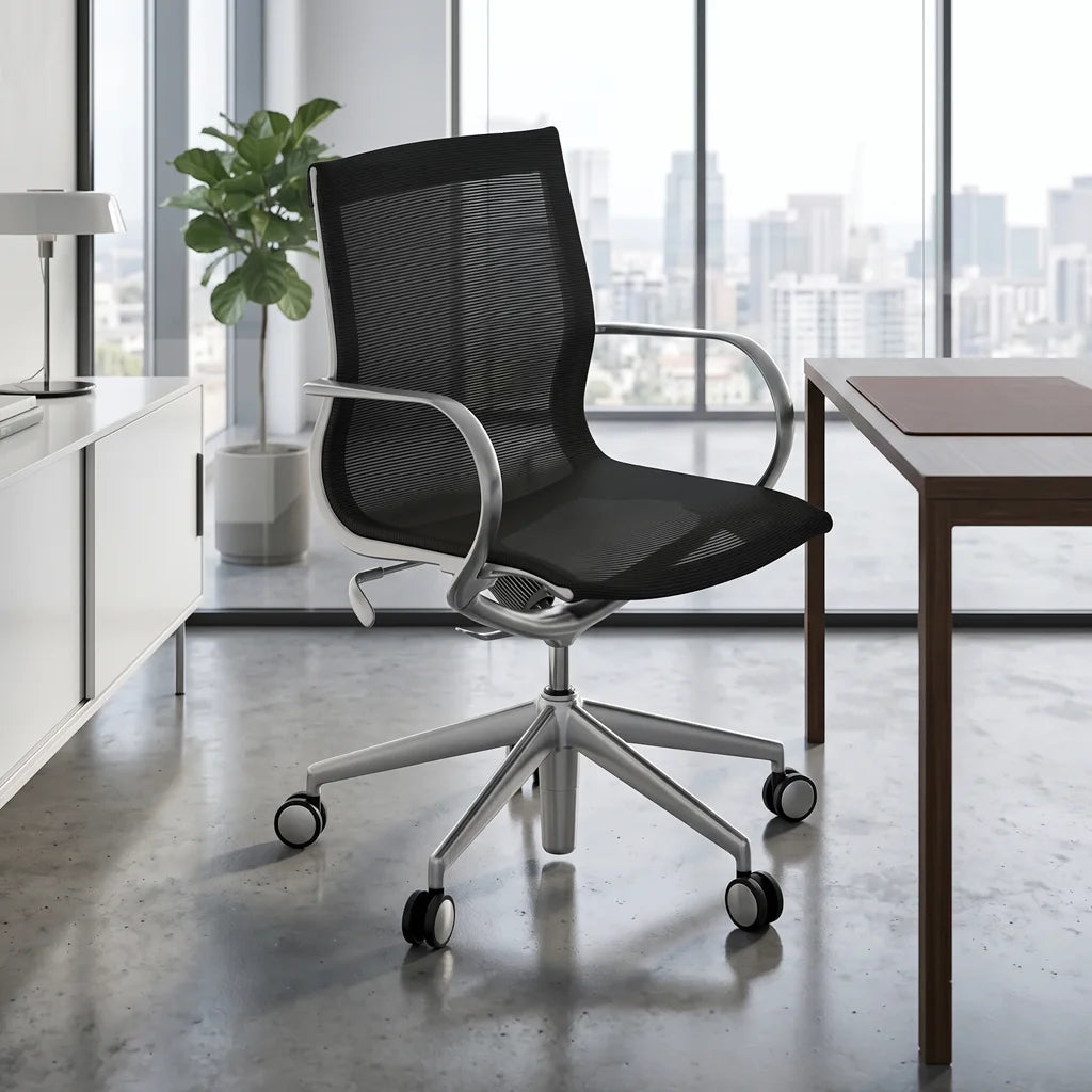 Mercury Mid-Back Aluminum Manager Chair