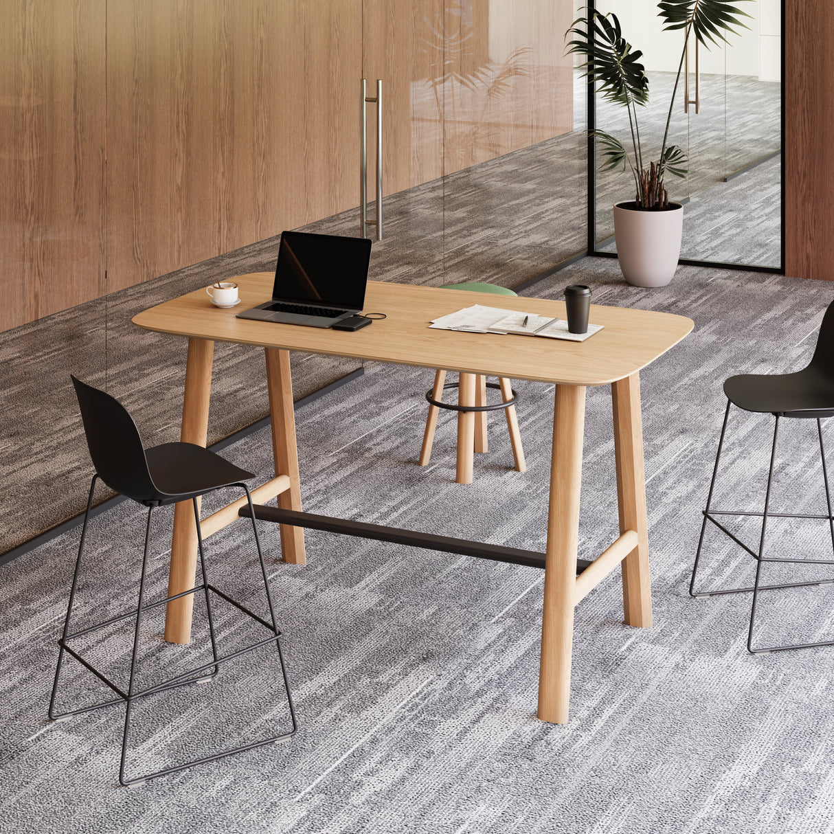 Classic Wood Wide High Table