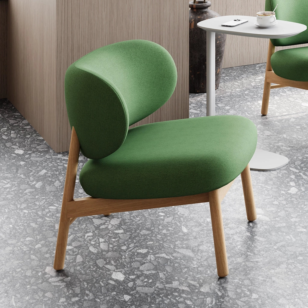 Upholstered Wooden Lounge Chair