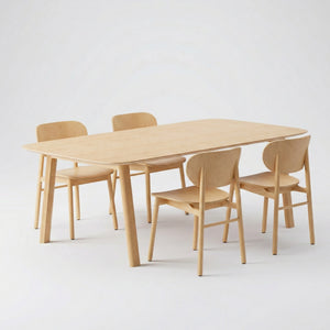 Classic Wood Meeting Table + 4 Wooden Guest Chairs (Bundle)