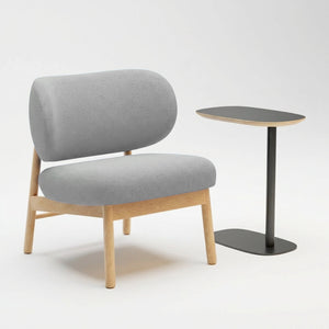 Modern C-Shaped Side Table + Upholstered Lounge Chair (Bundle)