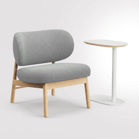 Modern C-Shaped Side Table + Upholstered Lounge Chair (Bundle)