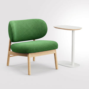 Modern C-Shaped Side Table + Upholstered Lounge Chair (Bundle)