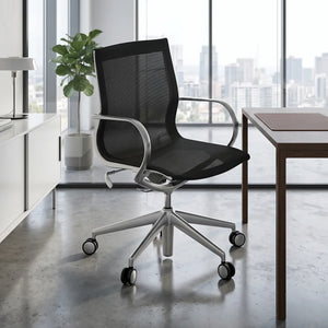 Mercury Mid-Back Aluminum Manager Chair