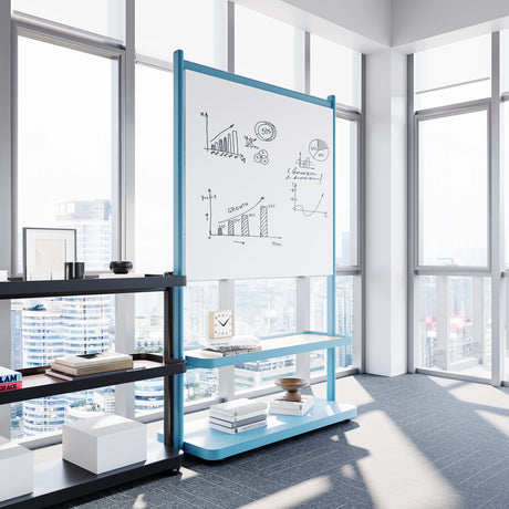 2-Tier Shelf Stand with Whiteboard