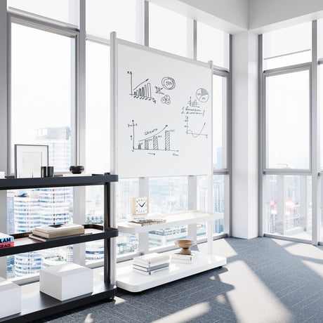 2-Tier Shelf Stand with Whiteboard