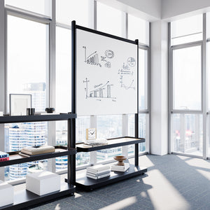 2-Tier Shelf Stand with Whiteboard