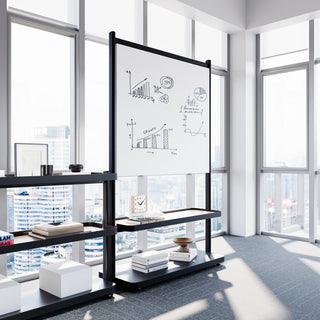 2-Tier Shelf Stand with Whiteboard