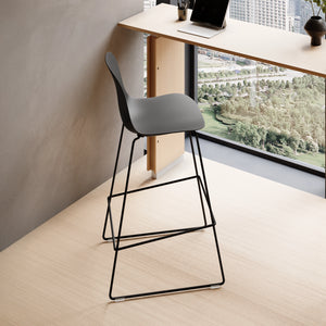 Plastic Stackable Bar Stool with Backrest
