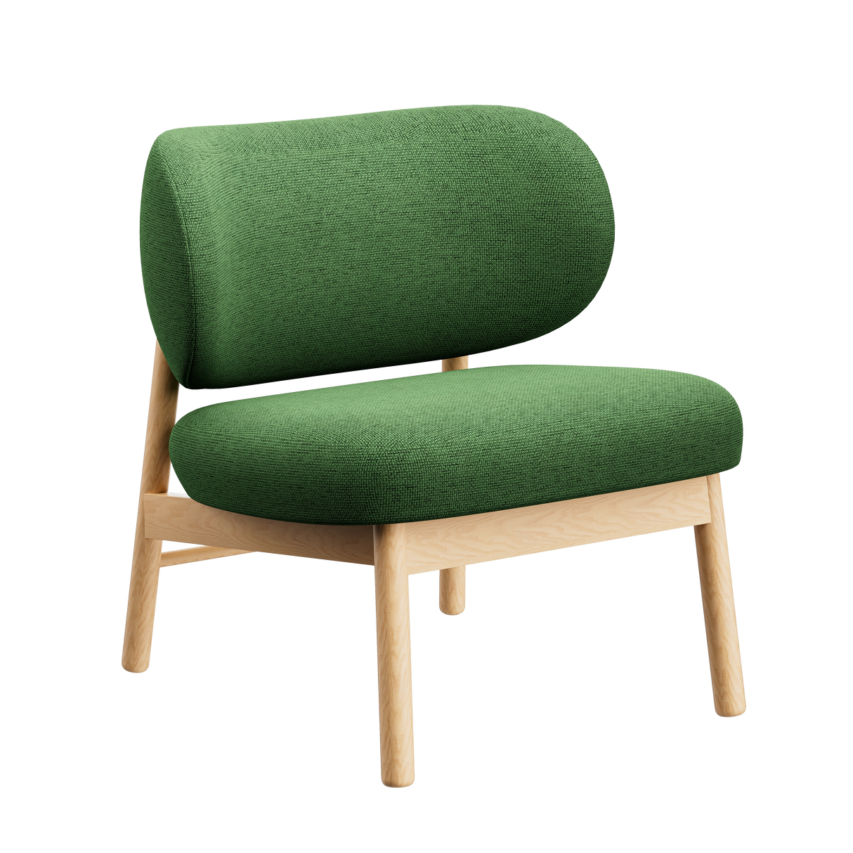 Upholstered Wooden Lounge Chair