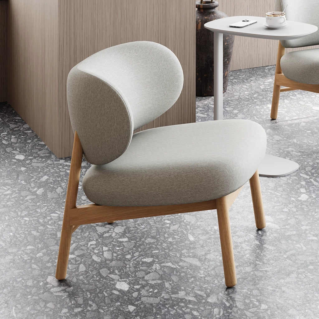 Upholstered Wooden Lounge Chair