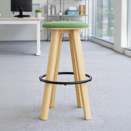 Upholstered Round Top High Bar Stool