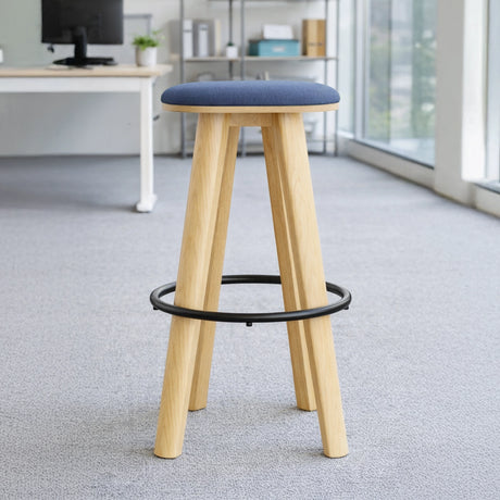 Upholstered Round Top High Bar Stool