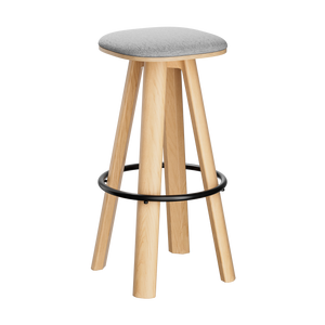 Upholstered Round Top High Bar Stool