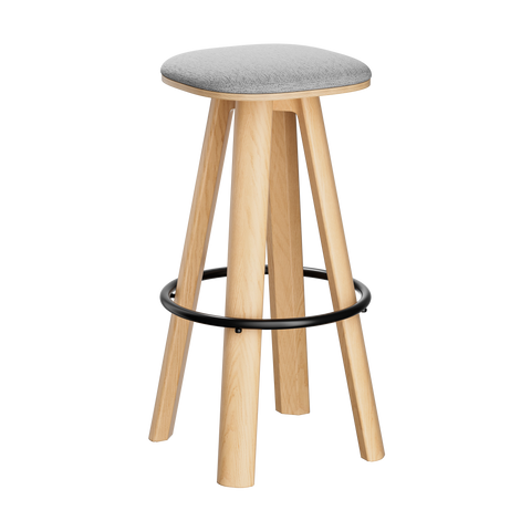 Upholstered Round Top High Bar Stool