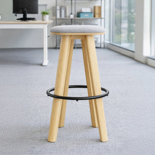 Upholstered Round Top High Bar Stool