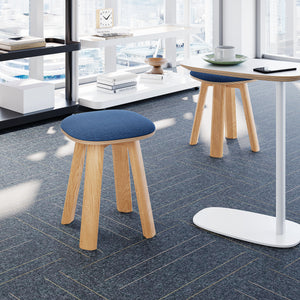 Upholstered Round Top Low Stool