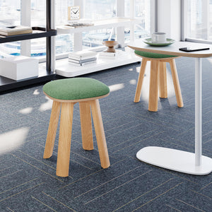 Upholstered Round Top Low Stool